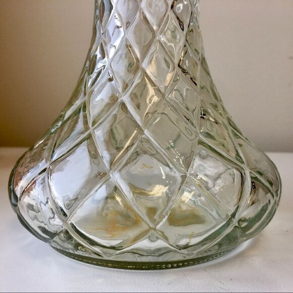 Vintage Hoosier Glass Quilted Diamond Clear Vase - Picture 6 of 12